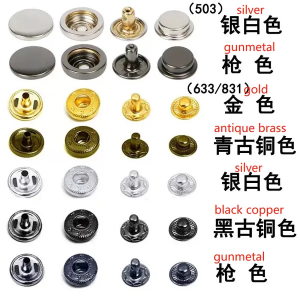 Factory Wholesale Hat Bag Clothing Press Snap Button Spring Snap Button Metal Snap Buttons photo-5