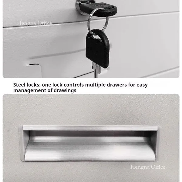Smooth Sliding 5 Drawer Metal Blueprint Cabinet | With Roller Construction | for Design Studio photo-5