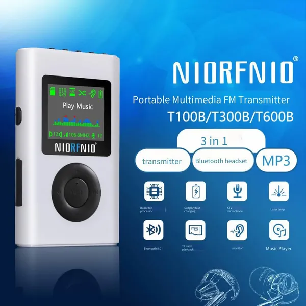 Nio-t300b Handheld Portable Multimedia fm Transmitter, Monitor, Bluetooth Microphone: a Three-in-one Device for Square Dancing and Tour Guide Teaching