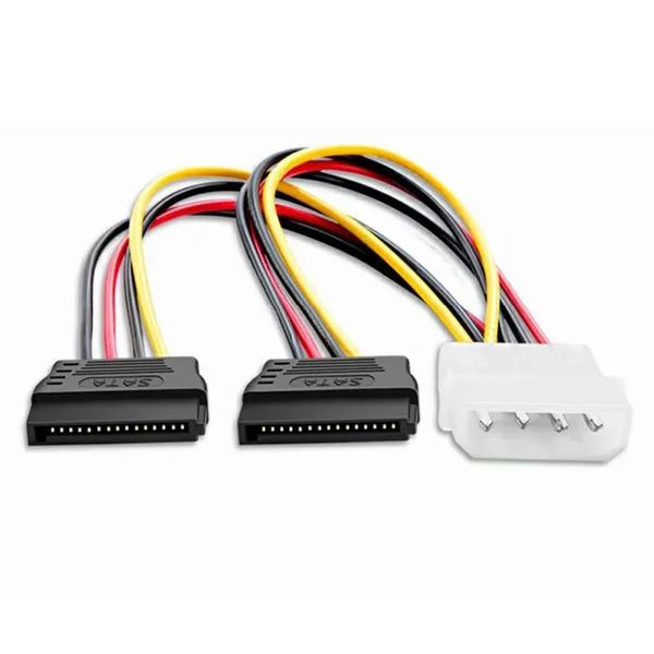 4Pin IDE to Two SATA Power Connector Cable for Desktop PC photo-2