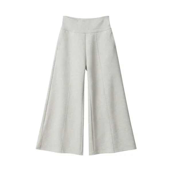 Women's 100% Polyester High‑Waist Seam Detail Wide‑Leg Long Pants photo-2