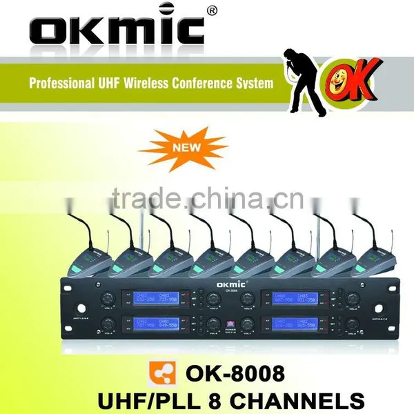 UHF Wireless Conference Microphone/wireless Conference System(8*32channels)
