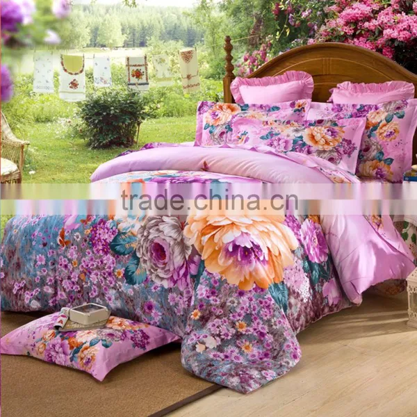 China Made Wholesale Romantic Style Best Cotton 4 Pcs Bedding Set photo-3