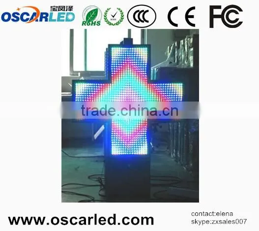 China Hot Sale Outdoor Full Color LED Cross Display Sign,outdoor LED Screen