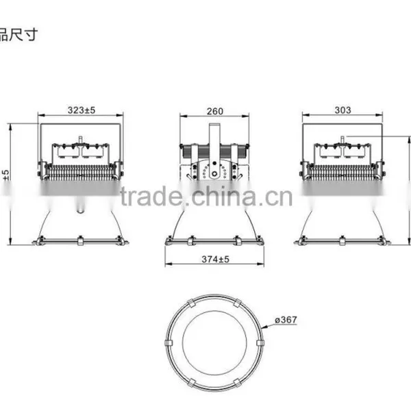 China 300w Industrial High Bay Led Light With 100 Degree Reflection Cup photo-4
