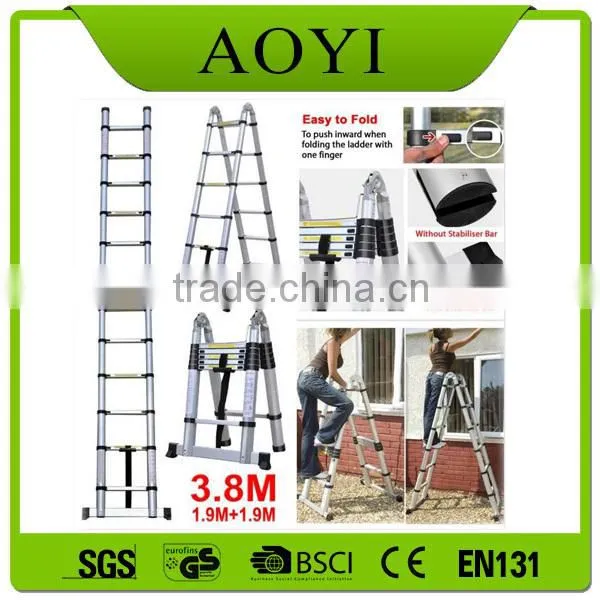 YK EN131 12 Steps Nonslip Flexible Strong Beauty Aluminum TelescopiIng Ladder photo-3