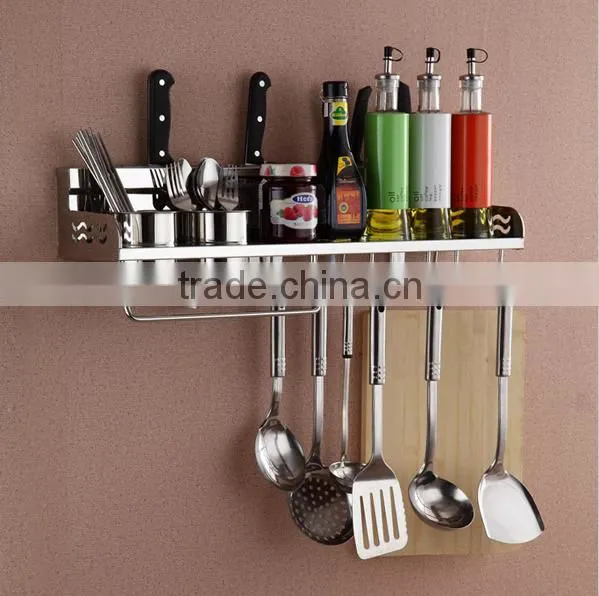 50cm Two Cups Stainless Steel Kitchen Tool Holder 304 Dual Cup Kitchen Shelf Rack Shelving Storage Rack Spice Rack