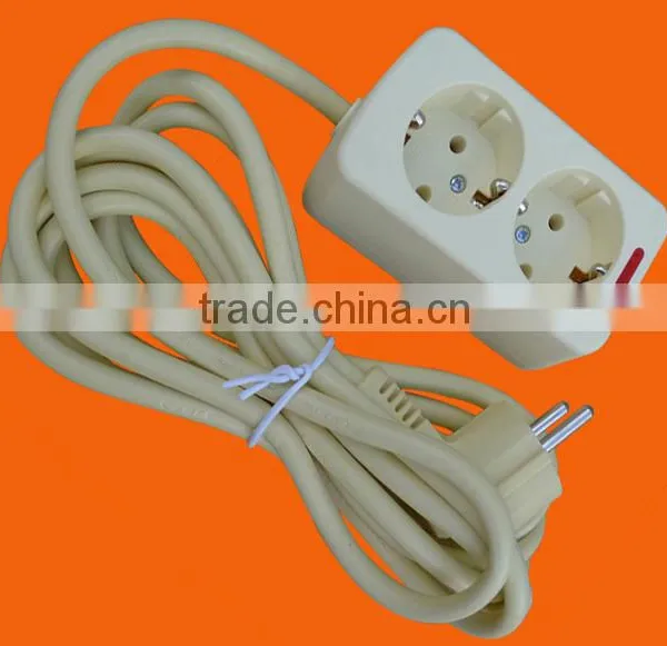European Style 2 Way Power Extension Socket With Earth (E5002E) photo-2