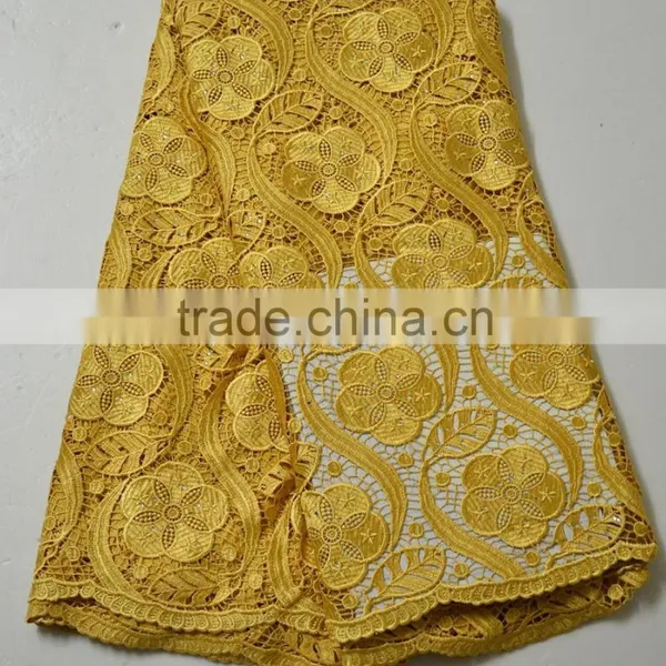 Water Soluble Embroidered Lace Collar Wedding Dress Water Soluble Lace Stock Lace Fabric photo-2