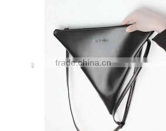 Fold Over Hand Bag Clutch Bag,Triangle Leather Clutch Bag,Women Clutch Bag Clutch Bag,Zipper Bags,Distressed Hand Bag photo-5