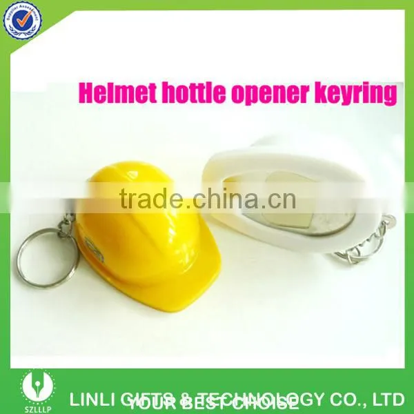 Plastic Safety Helmet Shape Bottle Opener Keychain photo-3