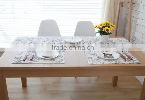 Hot Sale Cotton Linen Canvas Fabric Wedding Table Runner With Printed Pattern photo-4