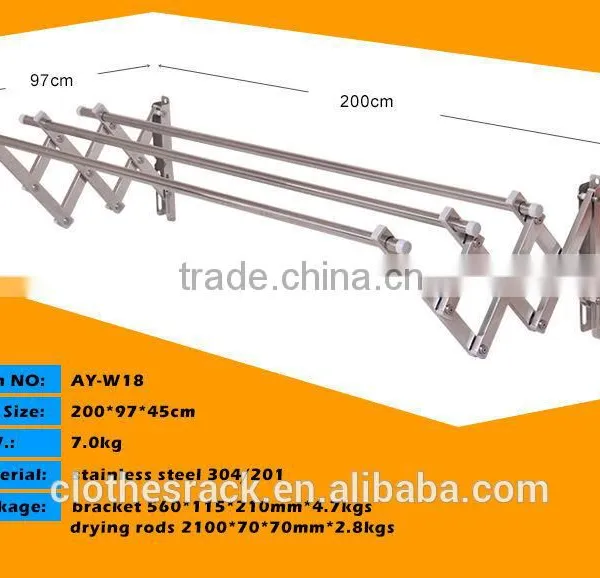 Wall Mount Extendable Clothes Rack,Stainless Steel,Customized photo-4