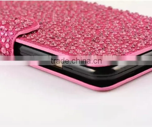 Rhinestone Phone Case OEM Flip Leather Case Cover For Samsung Galaxy Grand 2 photo-6