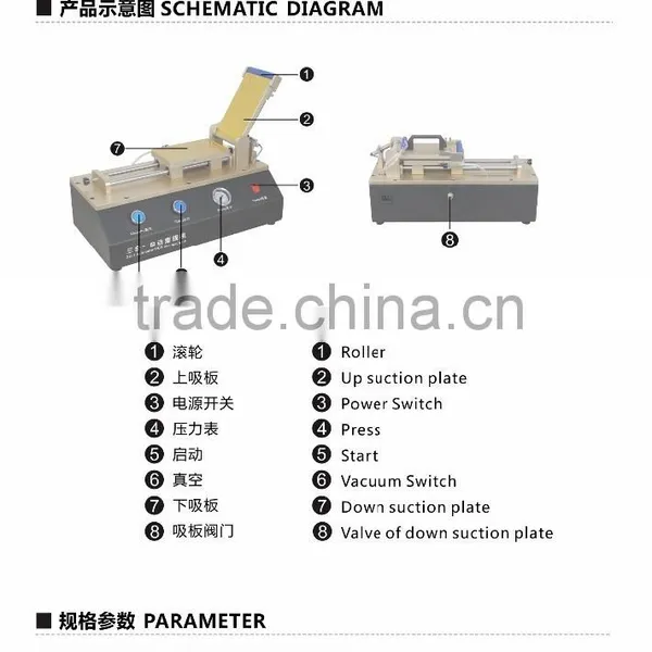 2016 New 3 in 1 Automatic OCA Film Laminate Machine Built-in Vacuum Pump, Built-in Air Compressor photo-6