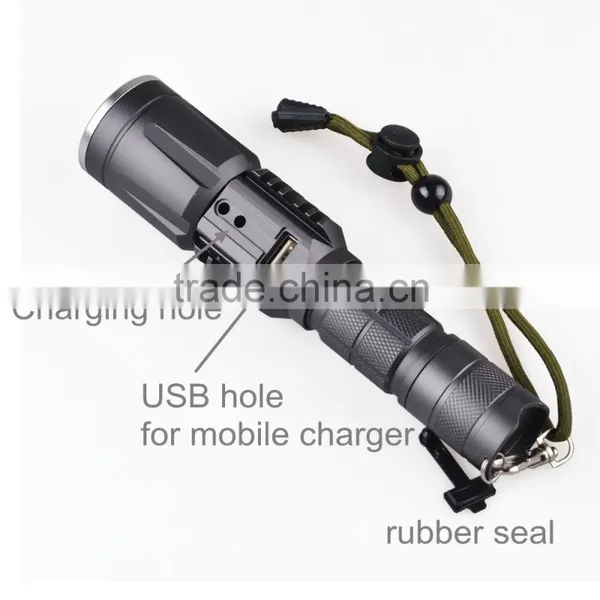 XML2 1000 Lumen LED Rechargeable Power Bank Flashlight With USB Port Quality Choice photo-3