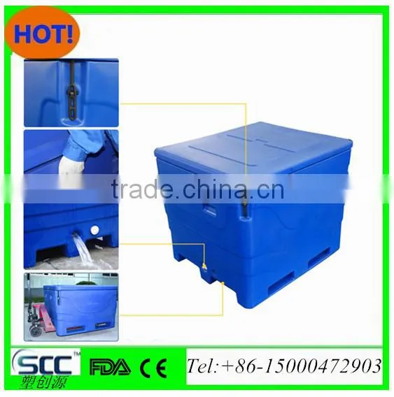 Isothermal Bins for Fish, Shrimp Harvest 1000L Bins, Double Wall Injection PU (polyurethane) photo-4