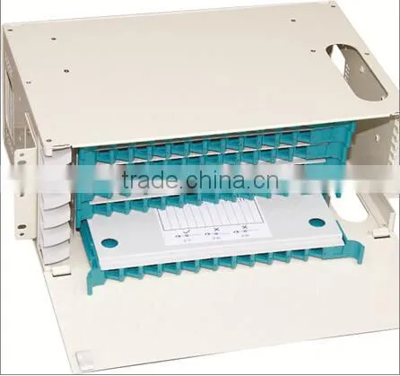 1U fiber optic patch panel with sliding drawer