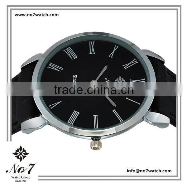Fashionale Quartz Wristwatch for Men With Black Color Genuine Leather Strap photo-3