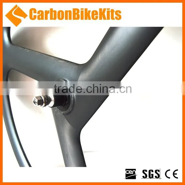 CBK T700 Lightweight Carbon Fiber 700C Road Track 3 Spoke Bicycle Wheel photo-4