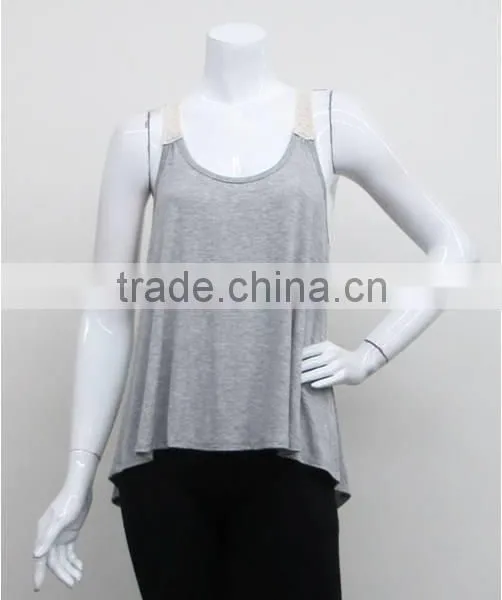 2016 Fashion Custom Laced up Tank Top