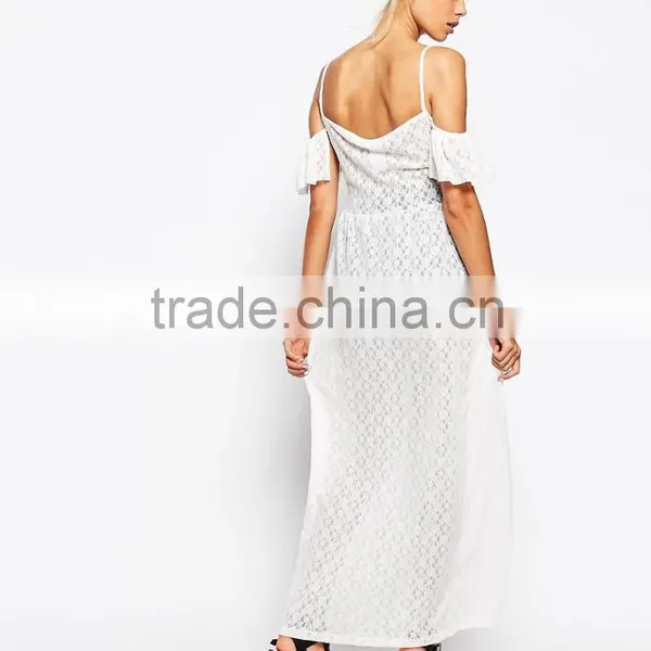 Latest Fashion The Ragged Priest Cold Shoulder Maxi Cami Top In Lace photo-4
