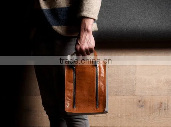 Dopp Kit Travel Canvas Pouch Toilet Pouch Leather Trim photo-3