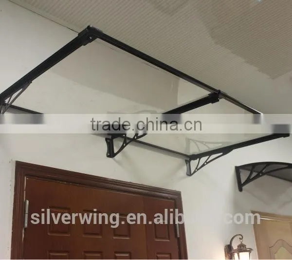 Wind Resistant Aluminum Polycarboante Door Canopy Porch Shelter Outdoor Patio Cover Awning Rain Protector 120 x 70 cm photo-2