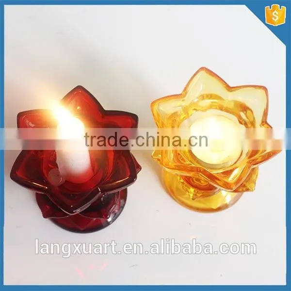 LX-Z045 Double Purpose Lotus Flower Colored Candle Holder With Foot photo-3