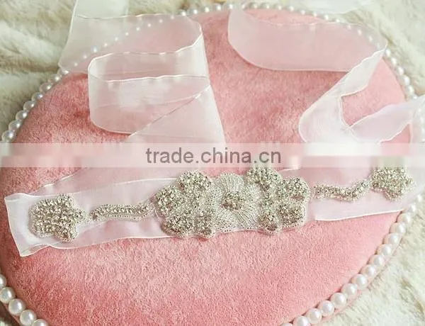 Fashion Design Bling Bling Decorative Crystal Rhinestone Applique For Bridal Sash WA013 photo-2