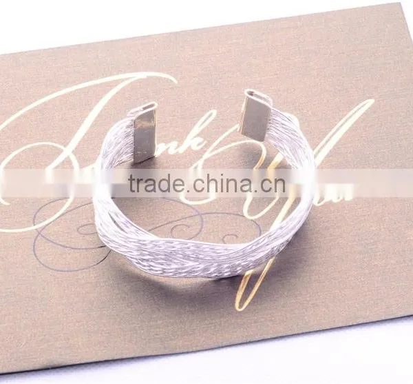>>>European Style Women Girl Modern Jewelry Silver And Gole Plated Open Cuff Bangles Bracelets/ photo-3