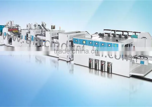 GMFG Flexo Printer Slotter Die-cutter With Folder Gluer in Line