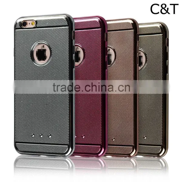 C&T Plating Weave Lines Soft Flexible TPU Skin Case for IPhone 6/6S photo-6