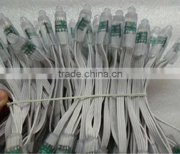 WHITE Wire IP68 DC12V Input 12mm Through-hole LED RGB Dump Node;100pcs a String photo-6