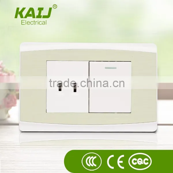 Wall Mount Power Electrical 1 Gang 2 Pin Multi Lighting Switch Socket Outlet and Plug With Lighting Indicator photo-3