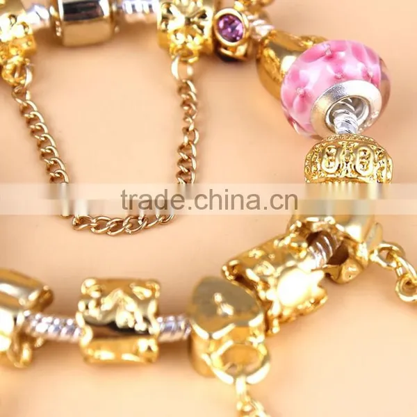 2015 Fashion Newly Developed Silver Snake Chain Customizable 925 Bracelet With European Beads photo-4