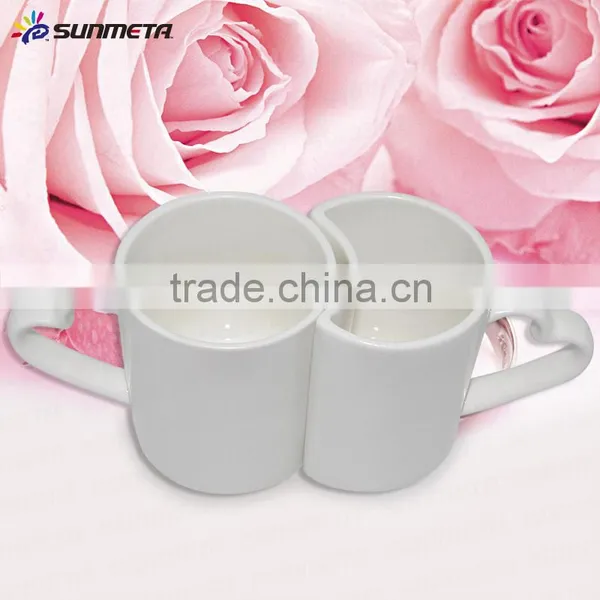 Heart Shape Ceramic Couple Mug,wholesale White Couple Mug photo-5