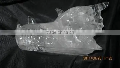 Wholesale Nice Hand Carved Clear Crystal Dragon Skull for Friend Gifts photo-3