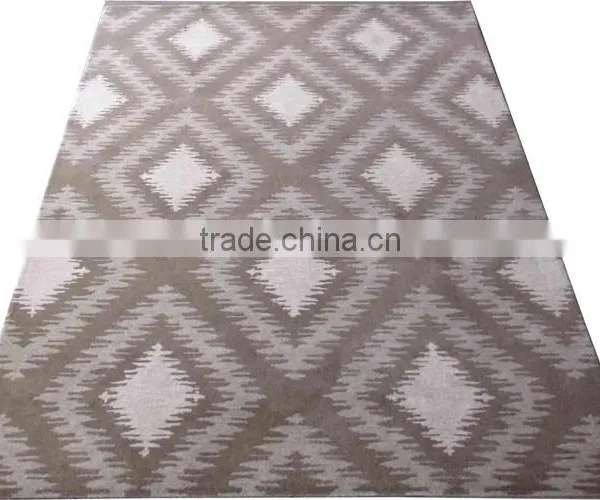 Ikat Design Hand Tufted Cut Pile Wool Carpet, Latex Backed With Cloth photo-4