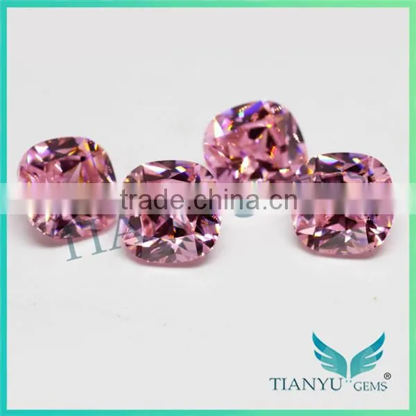 Free Sample Gemstone Processing Wholesale 8x8mm Square Cushion Cut Pink Synthetic Cubic Zirconia photo-6