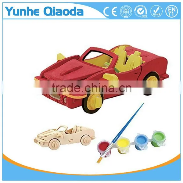 Wood 3D Vehicle Puzzles Truck 3D Woodcraft Kit Assemble Paint DIY 3D Puzzle Toys for Kids Adults the Best Birthday Gift photo-5