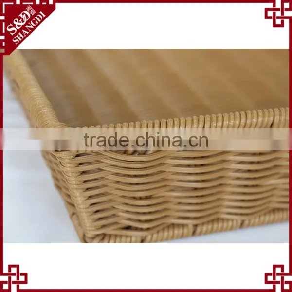 Functional Washable Plastic Wicker Rattan Display Basket for Fruit Storage photo-6