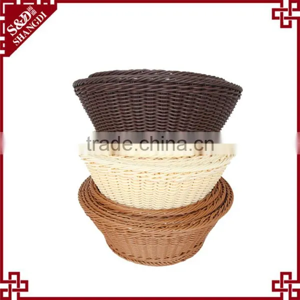 PE Rattan Handmade Woven Customized Supermarket Kitchen Storage Bread Basket photo-5