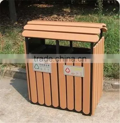 2016 FACTORY PRICE !! Stainless Steel Wood Park Outdoor Dustbin photo-6