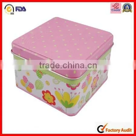 Popular Square Glossy Empty Metal Cookie Tin photo-2