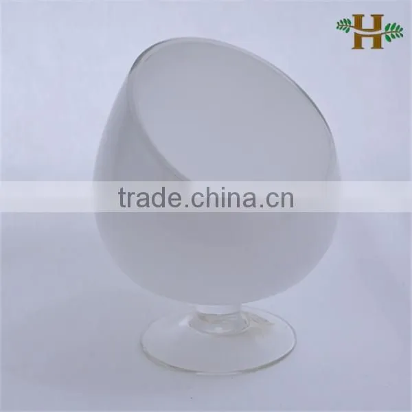 Handmade Oblique Opening Colored Glass Candle Holder on Foot photo-2