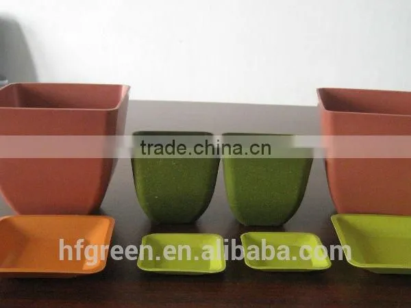 2015 Eco-friendly Biodegradable Bamboo Fiber Square Flowerpot photo-2