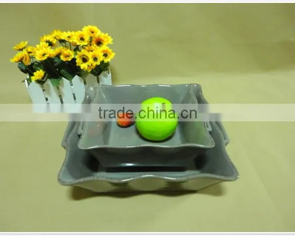 Wholesale Daily Use Colored Square Porcelain Cute Bakeware With Two Handle photo-2