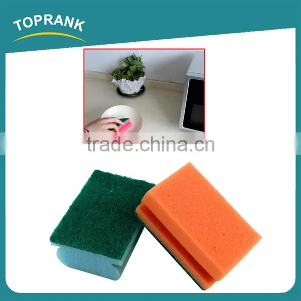 Toprank Hot Sale Household Cleaning Tools Kitchen Sponge Scouring Pad Non-abrasive Green Dish Scouring Pad photo-2