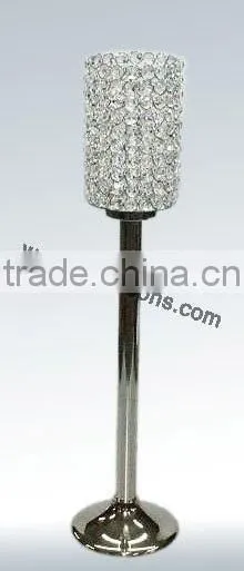 New Design Silver Metal Candle Holder With Crystal photo-4